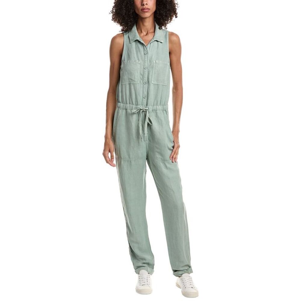 Bella Dahl Womens Linen-Blend Pocket Jumpsuit